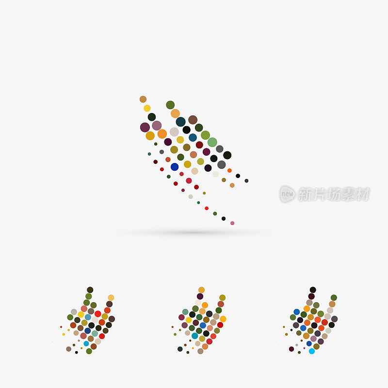fashion color continuous dots pattern icon collection